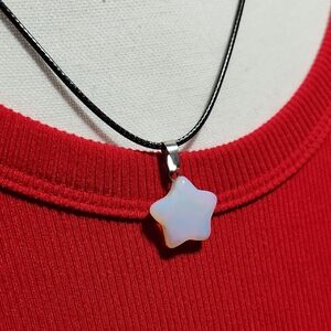 Star Pendant Necklace with Opalescent Charm